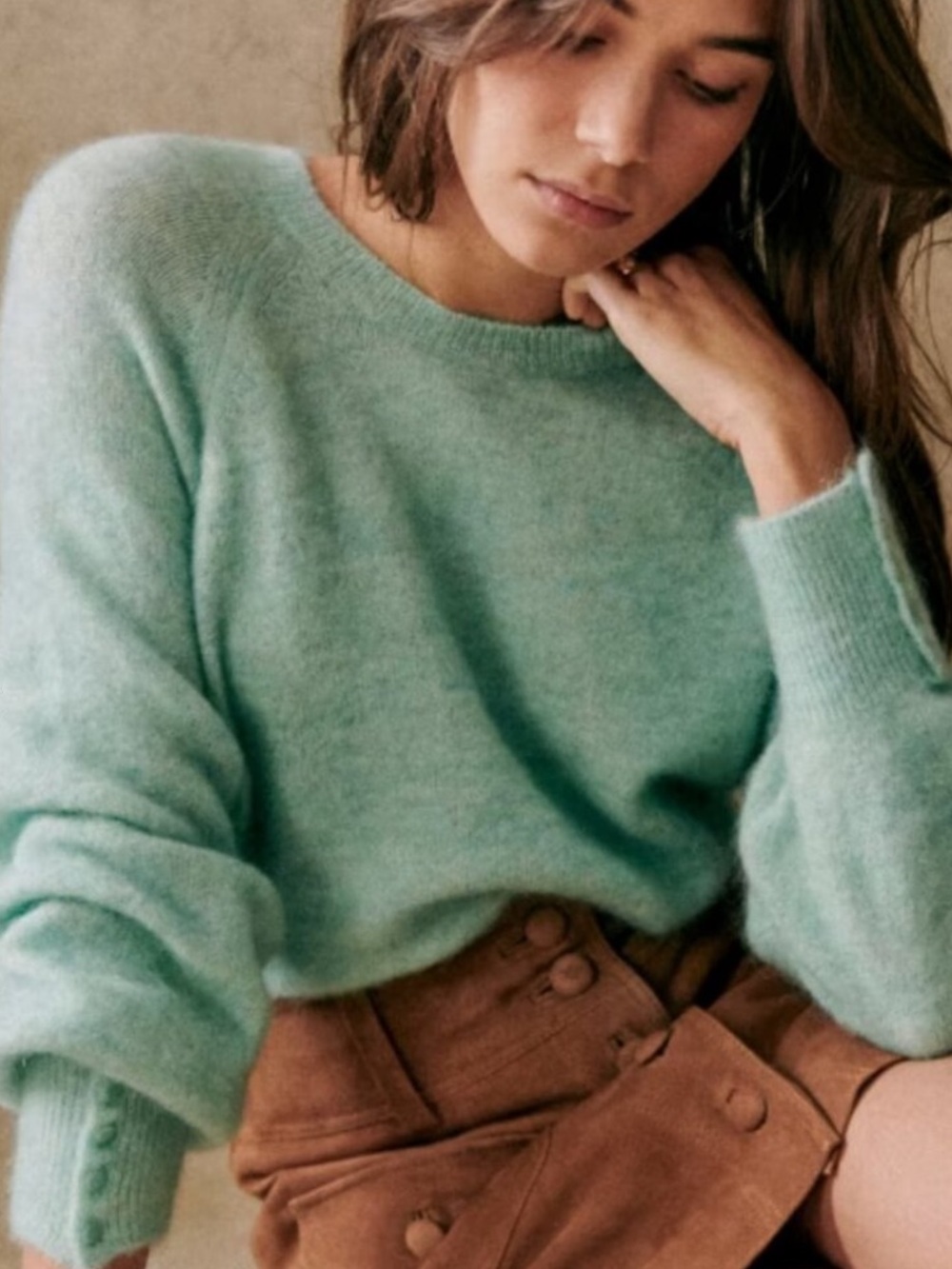 ⭐️Sezane Sea Green Crewneck Jumper  Sweater⭐️